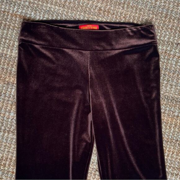 Krazy Larry Long Elegant Brown Velvet Pull-on Pants Women’s Size 12 - Picture 2 of 9